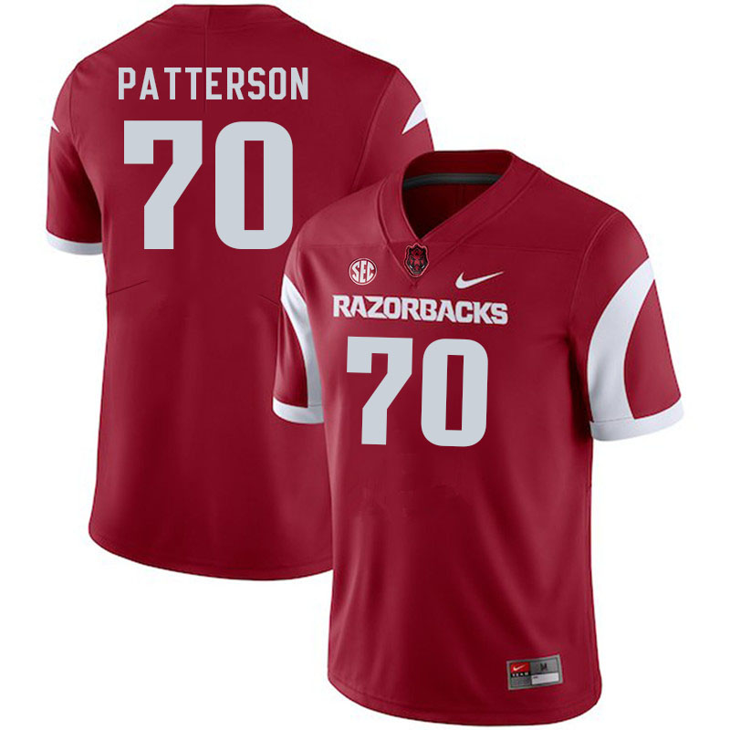 Men #70 Paris Patterson Arkansas Razorback College Football Jerseys Stitched Sale-Cardinal